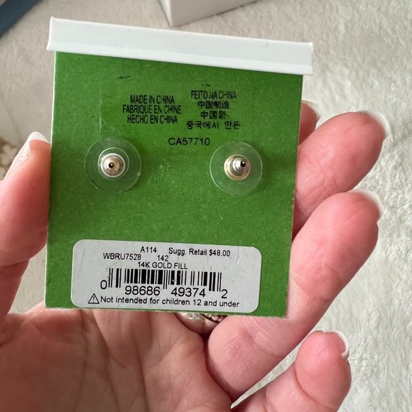 kate spade gold and white flower floral necklace and earrings set nwt and nwot - Picture 9 of 9